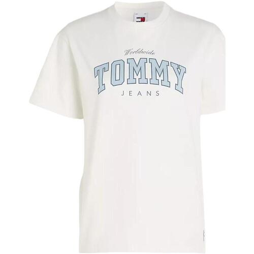 Textiel Dames T-shirts korte mouwen Tommy Hilfiger  Wit