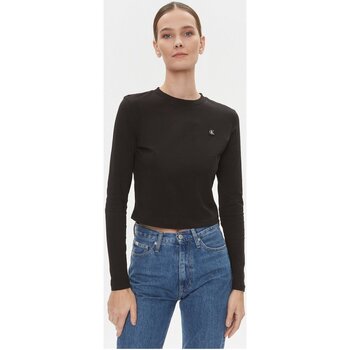 Textiel Dames T-shirts met lange mouwen Calvin Klein Jeans J20J222884 Zwart