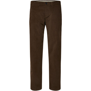 Textiel Heren Broeken / Pantalons Selected Slhstraight-Miles 196 Cord Pants W Noos Brown