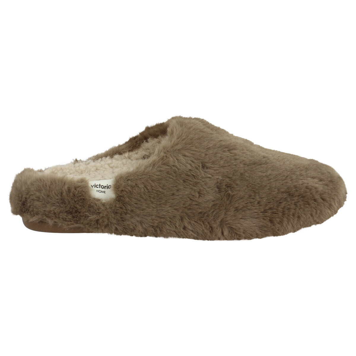 Schoenen Dames Leren slippers Victoria 81101 Toile Fourrure Femme Vison Brown