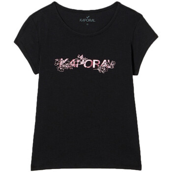 Textiel Meisjes T-shirts korte mouwen Kaporal  Zwart