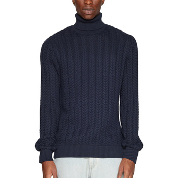 Selected Slhbrai Ls Knit Cable Roll Neck W Blauw