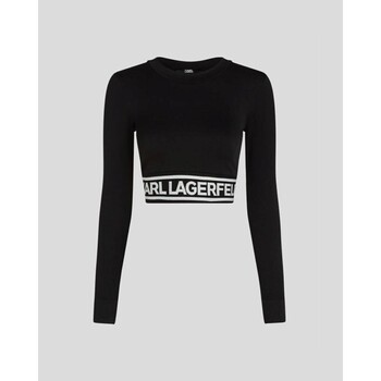 Textiel Dames Truien Karl Lagerfeld 240W1716 SEAMLESS LOGO Zwart