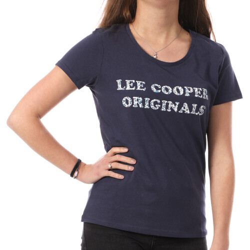 Textiel Dames T-shirts korte mouwen Lee Cooper  Blauw