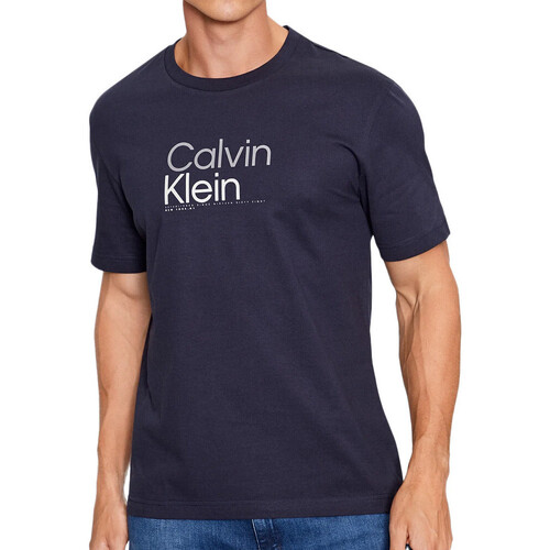 Textiel Heren T-shirts korte mouwen Calvin Klein Jeans  Blauw