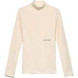 Textiel Dames Sweaters / Sweatshirts Hinnominate Lupetto In Bielastico Manica Lunga Con Stampa Beige