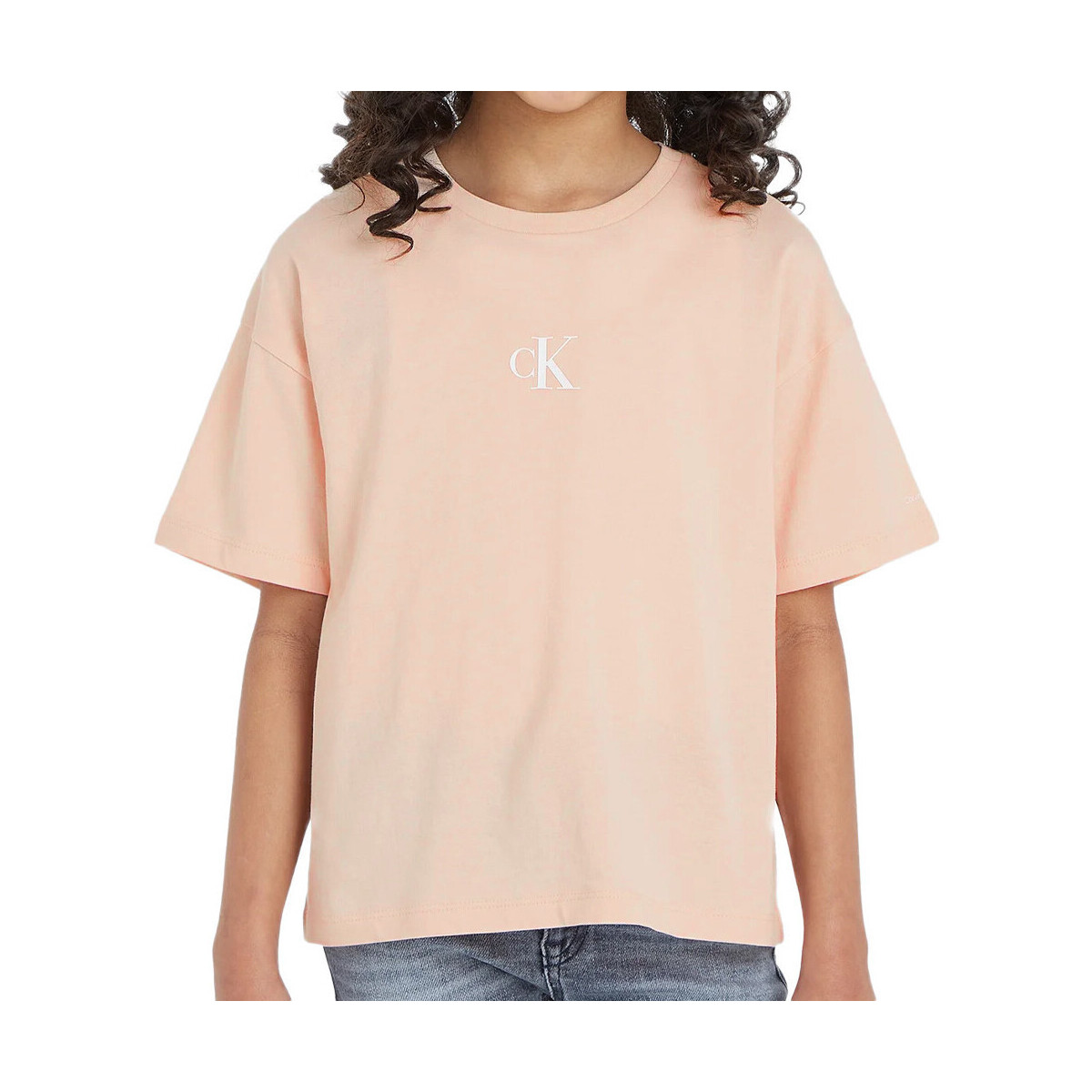 Textiel Meisjes T-shirts & Polo’s Calvin Klein Jeans  Roze