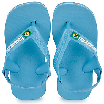 Schoenen Kinderen Slippers Havaianas BABY BRASIL LOGO II Blauw