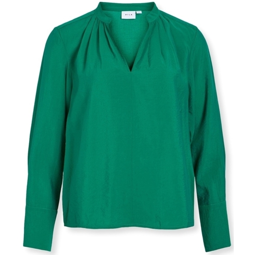Textiel Dames Tops / Blousjes Vila Top Milla L/S - Ultramarine Green Groen