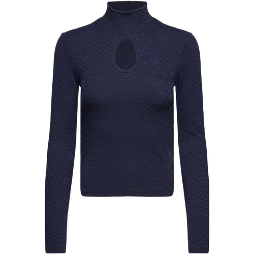 Textiel Dames Sweaters / Sweatshirts Guess Ls Clio Top Blauw