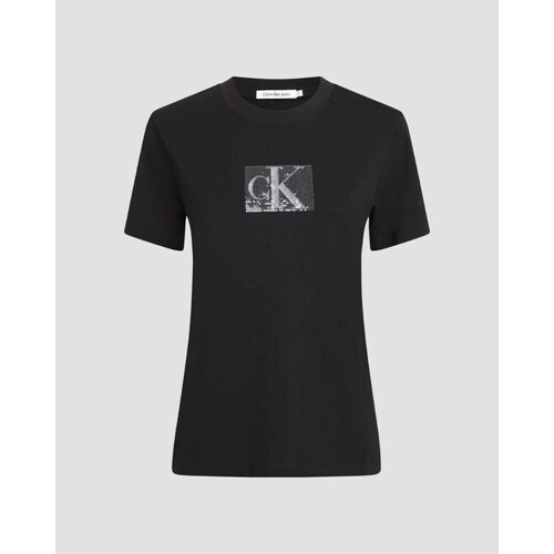 Textiel Dames T-shirts & Polo’s Calvin Klein Jeans J20J222961 Zwart