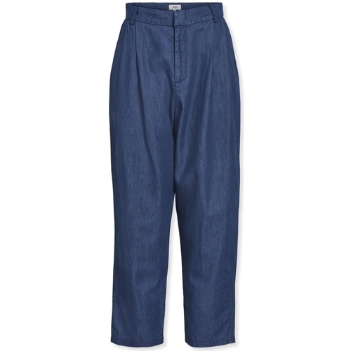 Textiel Dames Broeken / Pantalons Object Joanna Trousers - Medium Blue Denim Blauw