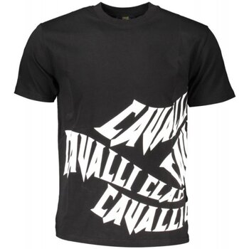 Textiel Heren T-shirts korte mouwen Roberto Cavalli QXT60A-JD060 Zwart