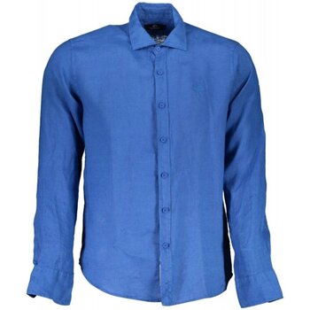 Textiel Heren Overhemden lange mouwen La Martina XMC005-TL319 Blauw