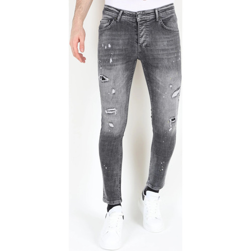 Textiel Heren Skinny jeans Mario Morato Ripped Jeans Verfspatten Stretch MM Grijs