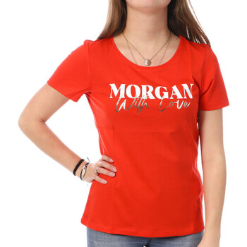 Textiel Dames T-shirts korte mouwen Morgan  Orange