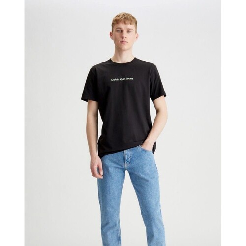 Textiel Heren T-shirts korte mouwen Calvin Klein Jeans J30J324646BEH Zwart