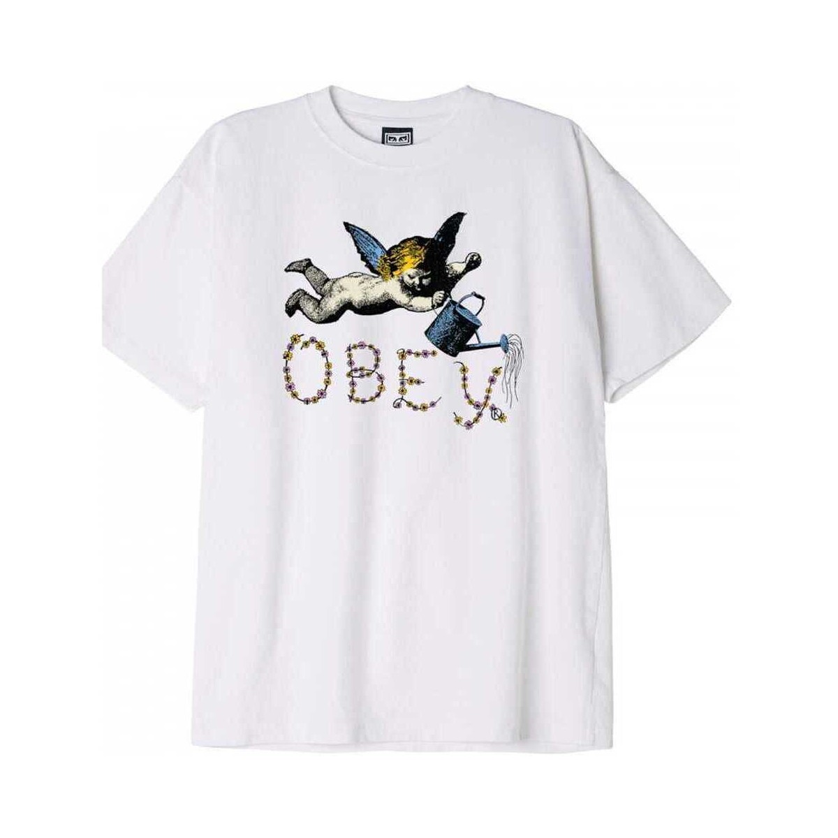 Textiel Heren T-shirts & Polo’s Obey flower angel Wit