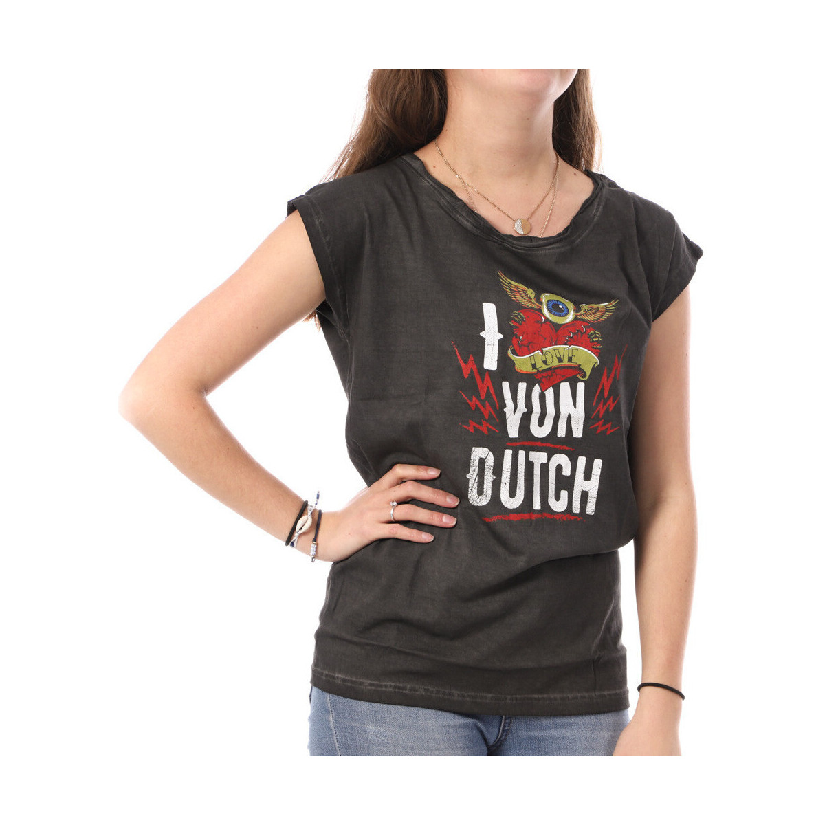 Textiel Dames T-shirts & Polo’s Von Dutch  Zwart
