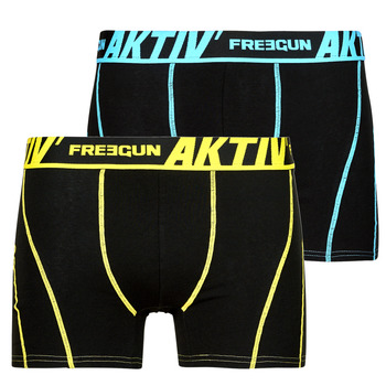 Ondergoed Heren Boxershorts Freegun BOXERS X4 Zwart / Blauw / Geel