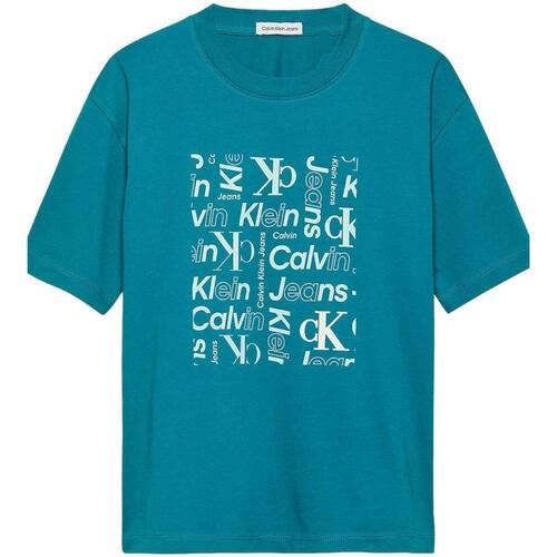Textiel Jongens T-shirts korte mouwen Calvin Klein Jeans  Blauw
