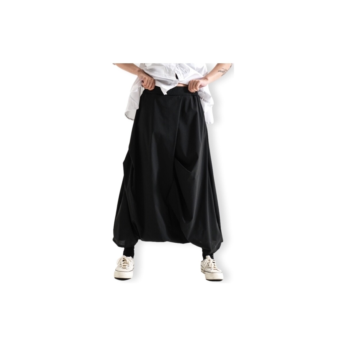 Textiel Dames Broeken / Pantalons Wendy Trendy Calças 900023 - Black Zwart