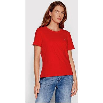 Textiel Dames T-shirts & Polo’s Tommy Jeans DW0DW14616 Rood