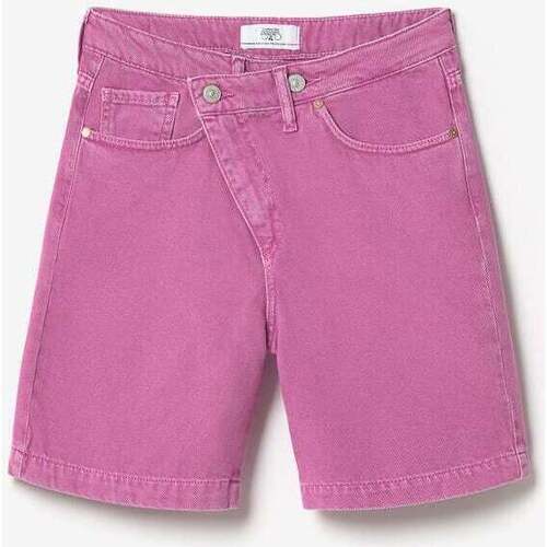 Textiel Meisjes Korte broeken / Bermuda's Le Temps des Cerises Bermuda short van jeans CASA Violet
