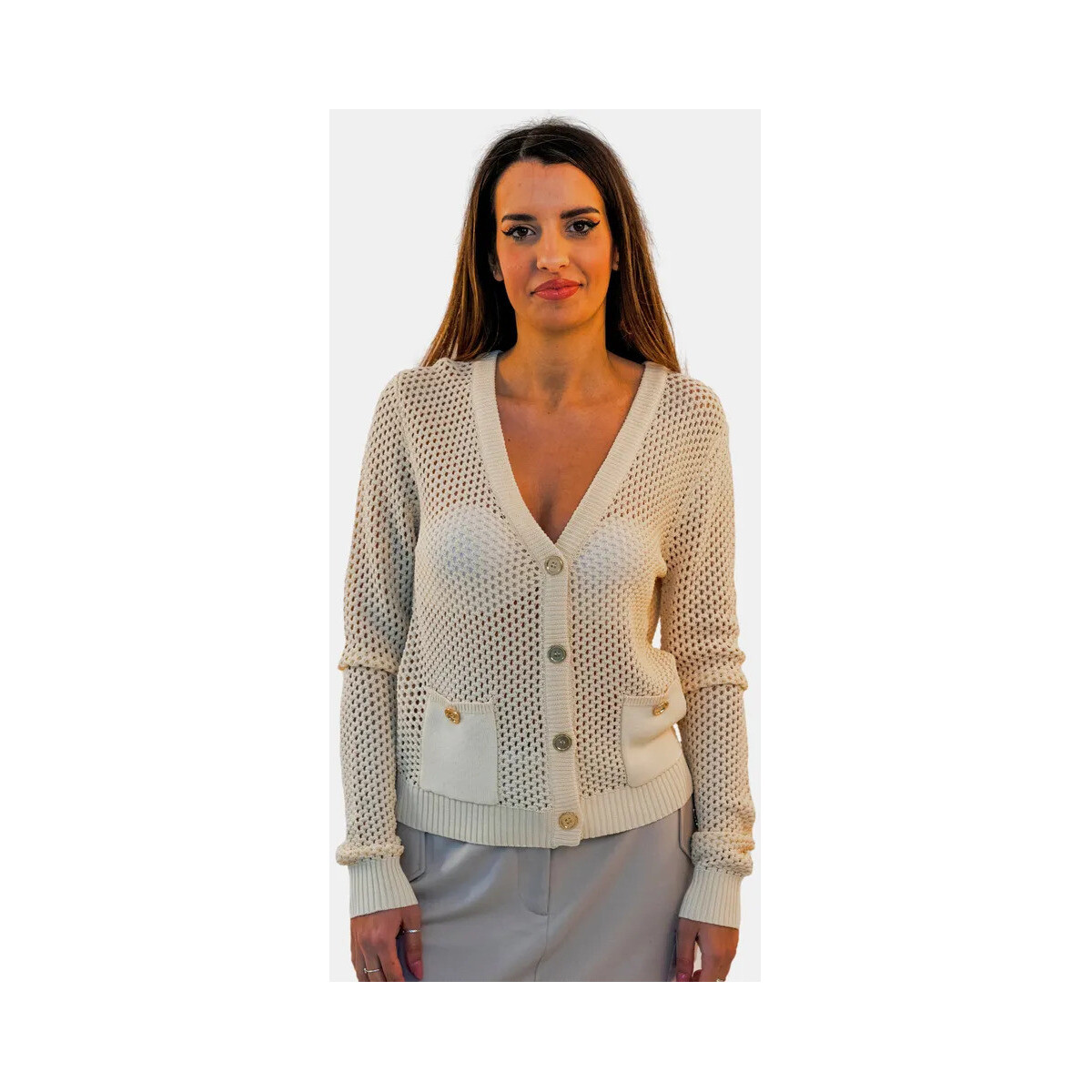 Textiel Dames Sweaters / Sweatshirts Fracomina FR24ST8010K41601 Incolore