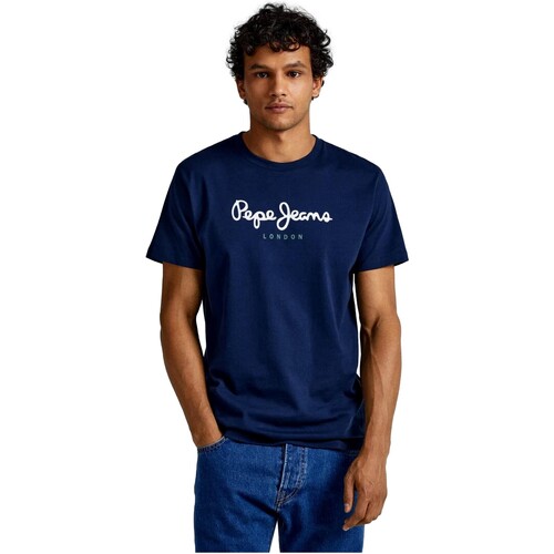 Textiel Heren T-shirts korte mouwen Pepe jeans CAMISETA MANGA CORTA   PM508208 Blauw