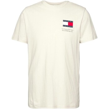 Textiel Heren T-shirts korte mouwen Tommy Jeans CAMISETA ESSENTIAL DE CORTE SLIM DM0DM18263 Beige
