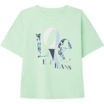 Textiel Meisjes T-shirts korte mouwen Pepe jeans  Groen