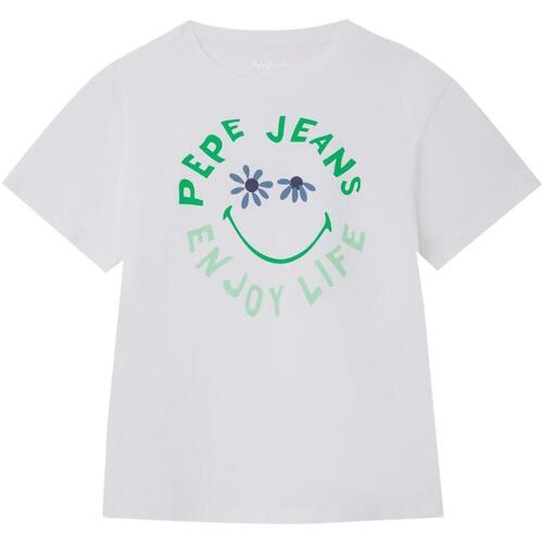 Textiel Meisjes T-shirts korte mouwen Pepe jeans  Wit