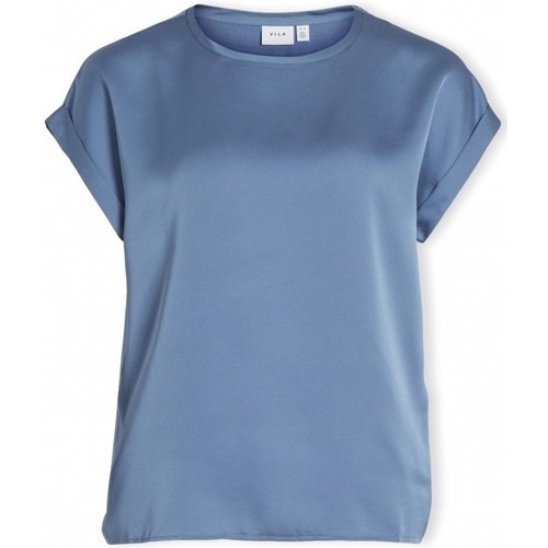 Textiel Dames Tops / Blousjes Vila Noos Top Ellette - Coronet Blue Blauw