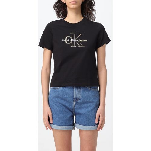 Textiel Dames T-shirts & Polo’s Calvin Klein Jeans J20J222639 BEH Zwart