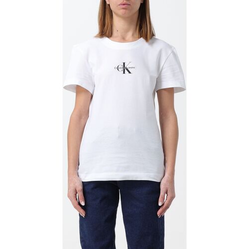 Textiel Dames T-shirts & Polo’s Calvin Klein Jeans J20J222564 YAF Wit