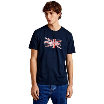Textiel Heren T-shirts korte mouwen Pepe jeans CAMISETA CASUAL HOMBRE CLAG   PM509384 Blauw