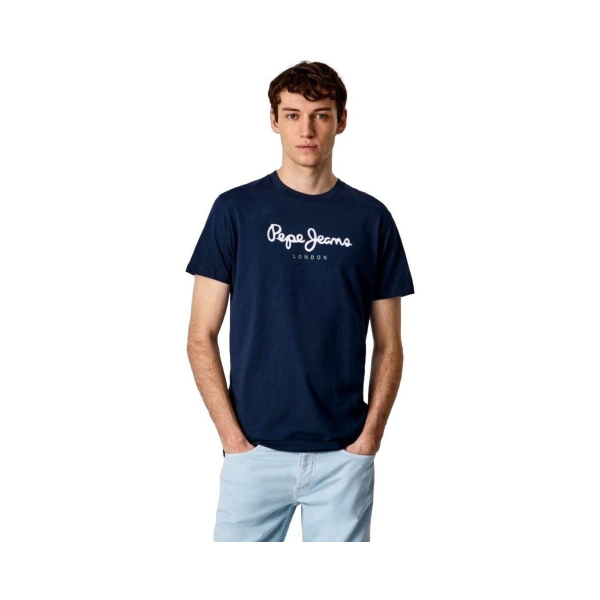 Textiel Heren T-shirts korte mouwen Pepe jeans CAMISETA CASUAL HOMBRE EGGO   PM508208 Blauw