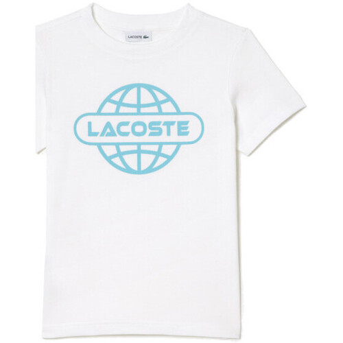 Textiel Kinderen T-shirts & Polo’s Lacoste T-SHIRT  ENFANT BLANC Wit