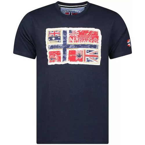 Textiel Heren T-shirts korte mouwen Geographical Norway T-shirt JPEPE Blauw