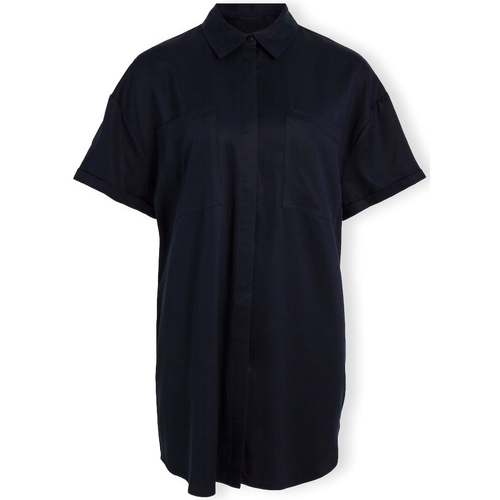Textiel Dames Tops / Blousjes Vila Harlow 2/4 Oversize Shirt - Sky Captain Blauw