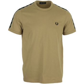 Textiel Heren T-shirts korte mouwen Fred Perry Contrast Taped Ringer T-Shirt Beige
