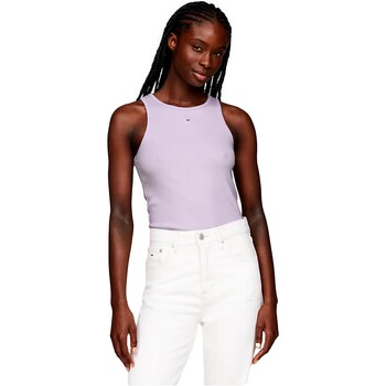 Textiel Dames Mouwloze tops Tommy Jeans CAMISETA MUJER ESSENTIAL SIN MANGAS   DW0DW1738 Violet