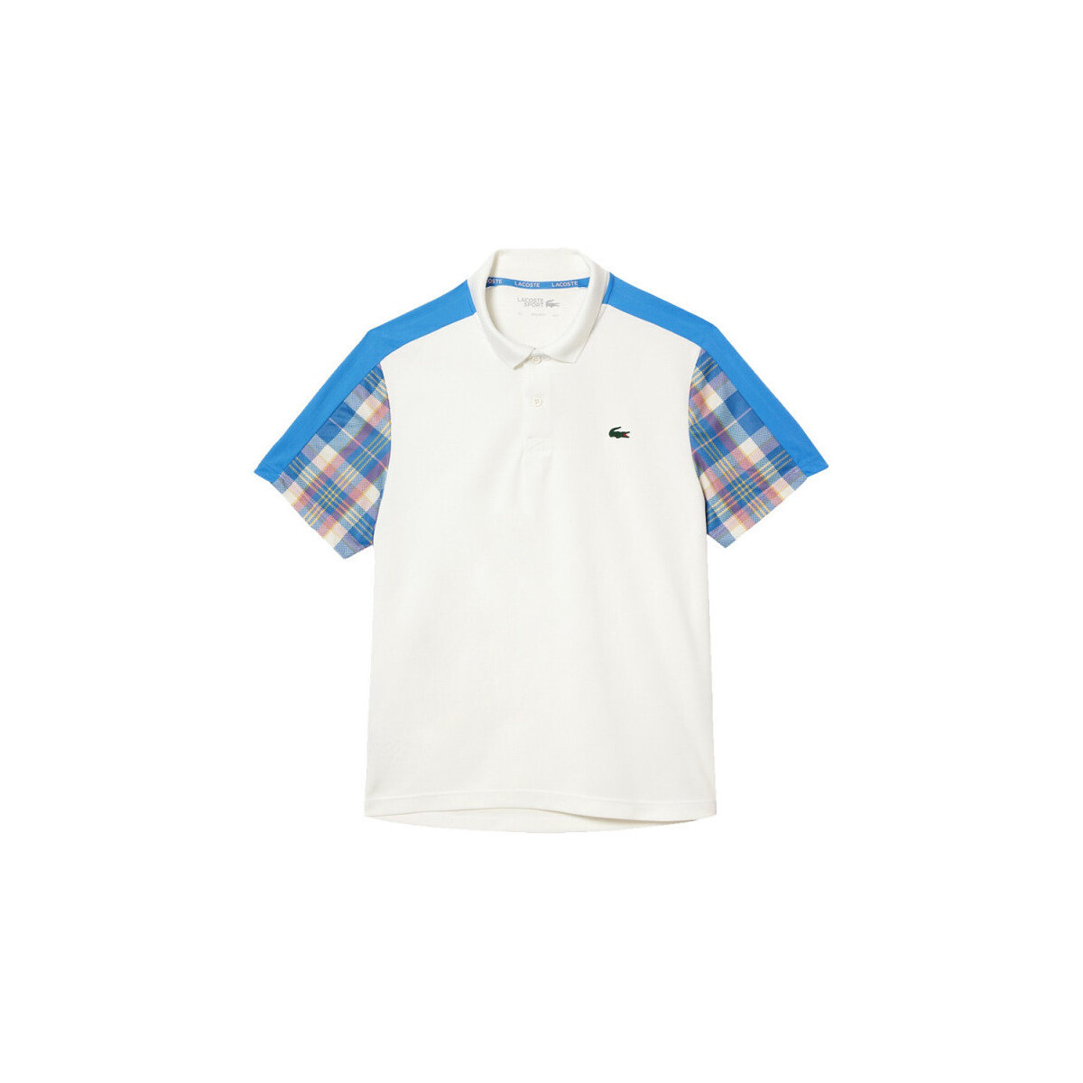 Textiel Heren T-shirts & Polo’s Lacoste POLO BLANC COLOR-BLOCK À CARREAUX  TENNIS Wit