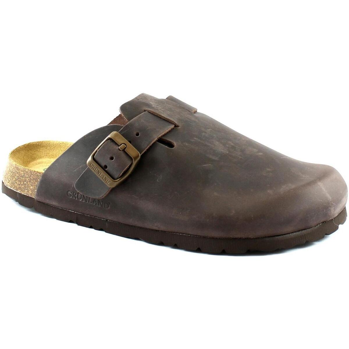 Schoenen Heren Leren slippers Grunland GRU-CCC-CB2224-MO Brown