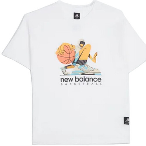 Textiel Heren T-shirts & Polo’s New Balance T-SHIRT À MANCHES COURTES  EN JERSEY DE COTON HOO Wit