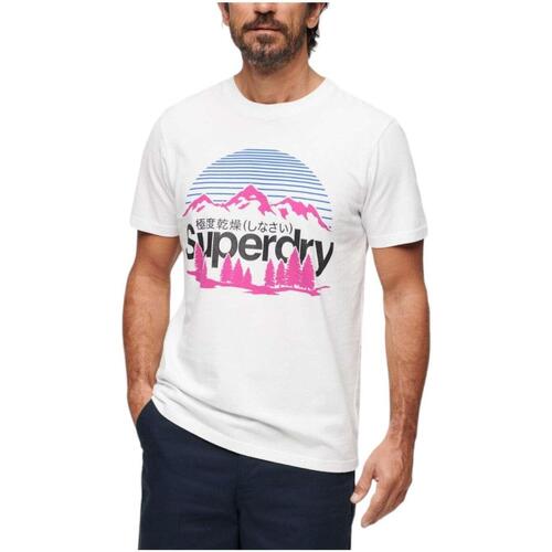 Textiel Heren T-shirts korte mouwen Superdry  Wit