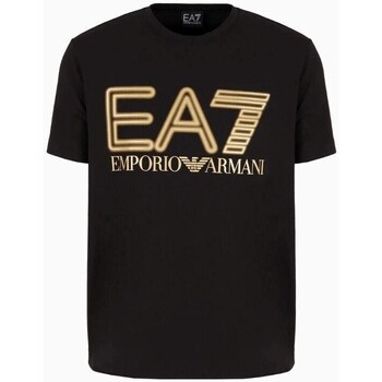 Textiel Heren T-shirts korte mouwen Emporio Armani EA7 3DPT37 PJMUZ Zwart