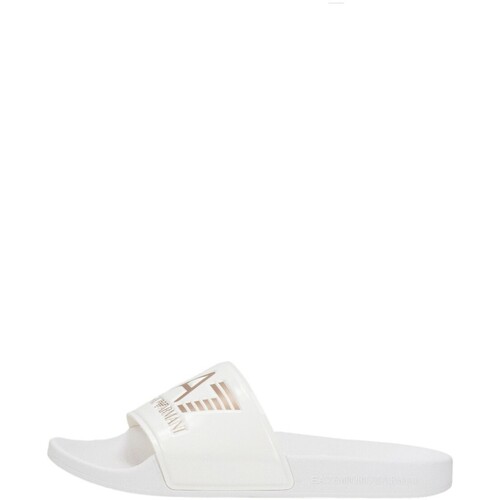 Schoenen Dames Slippers Emporio Armani EA7 Chanclas  en color blanco para Wit