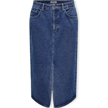 Textiel Dames Rokken Only Noos Bianca Midi Skirt - Medium Blue Denim Blauw